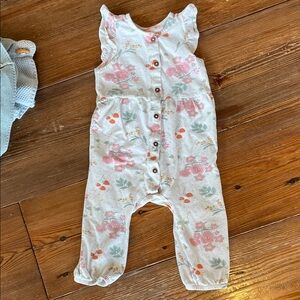 HEMA 12-18M Baby Strawberry 🍓 Print Sleeveless Cotton Romper Button Front Infant